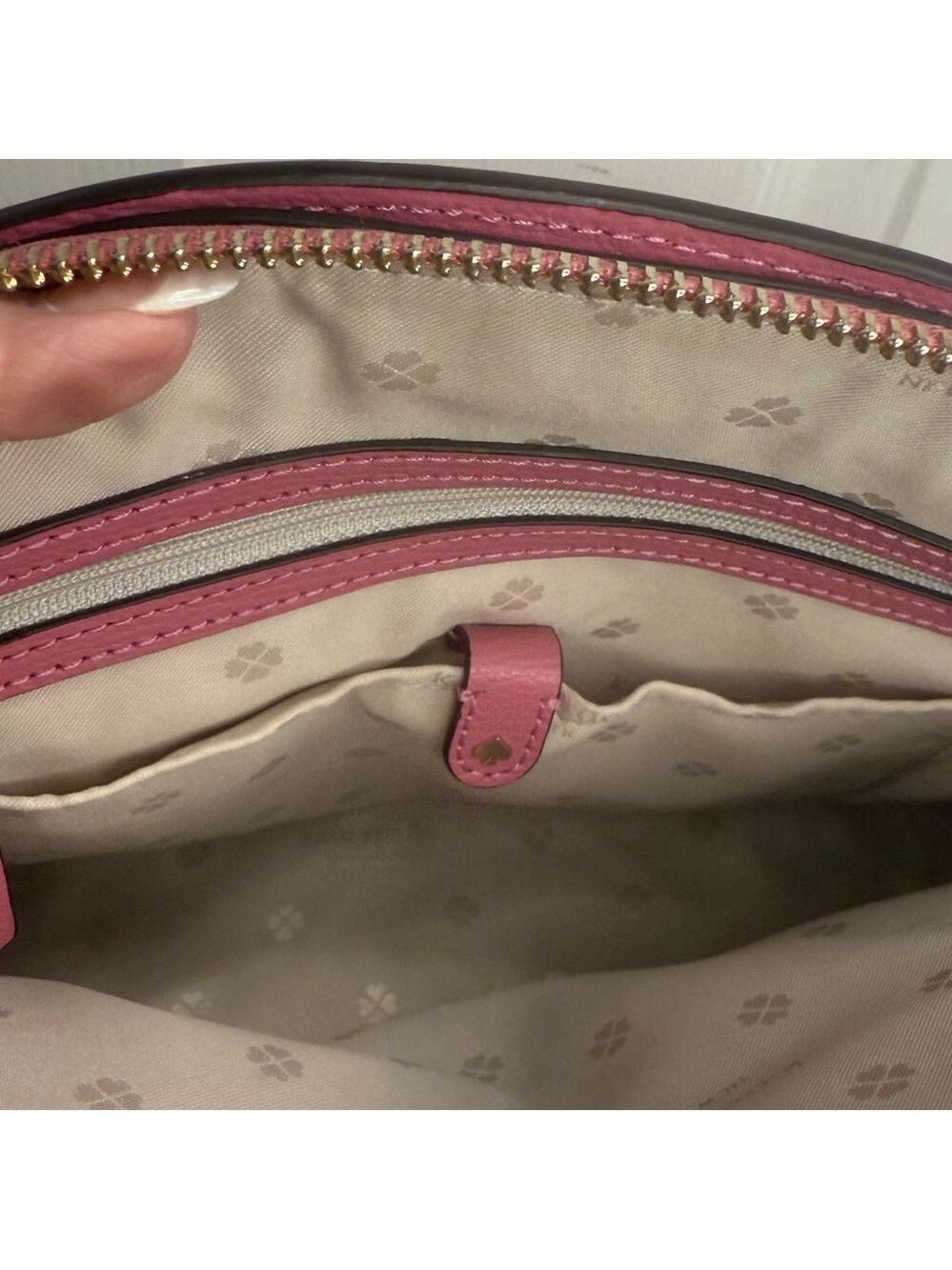 KATE SPADE NEW YORK LEATHER DOME HAND BAG PINK - Picture 9 of 15